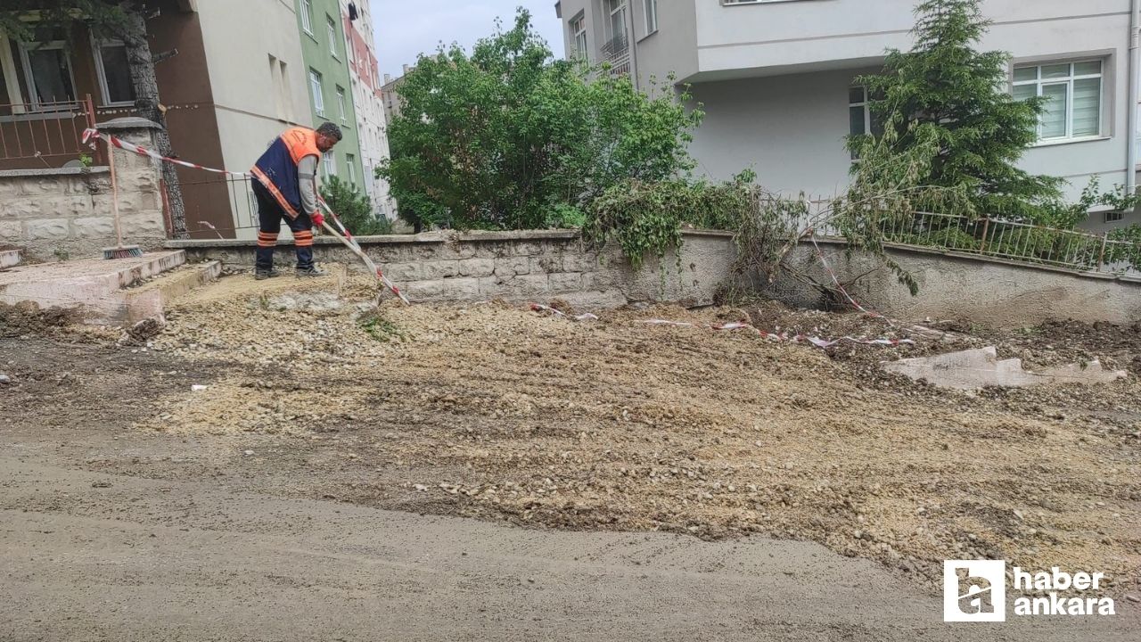 Mamak Belediyesi ekipleri asfalt ve yol açımı çalışmalarını sürdürüyor
