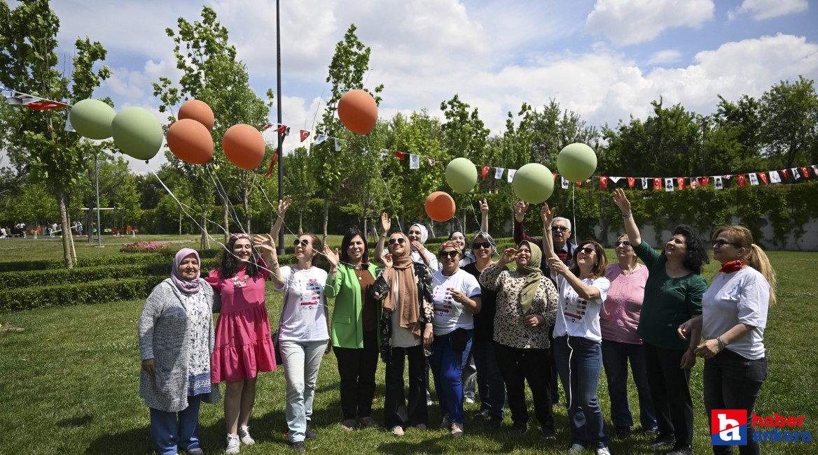 Ankara'da deri kanseri hastalığını yenenler balon uçurdu
